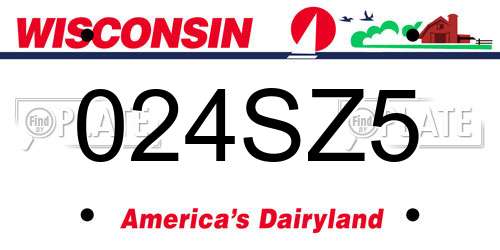 024SZ5 Wisconsin License Plate