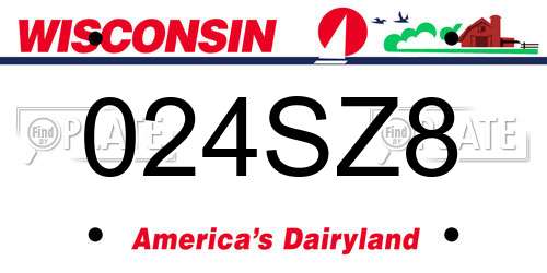 024SZ8 Wisconsin License Plate