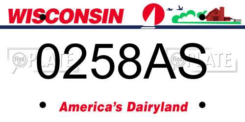 0258AS Wisconsin License Plate