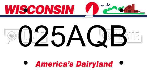 025AQB Wisconsin License Plate