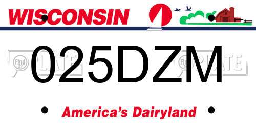 025DZM Wisconsin License Plate