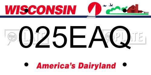 025EAQ Wisconsin License Plate