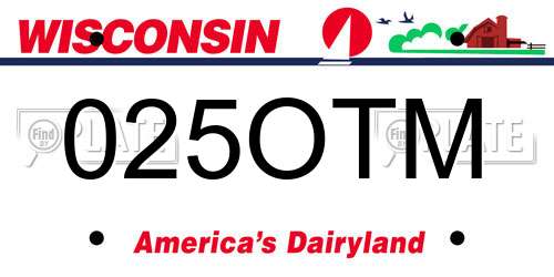 025OTM Wisconsin License Plate