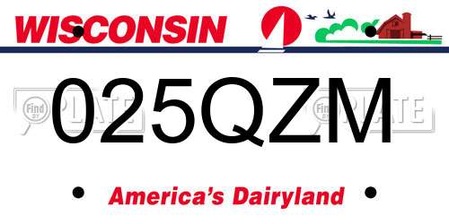 025QZM Wisconsin License Plate