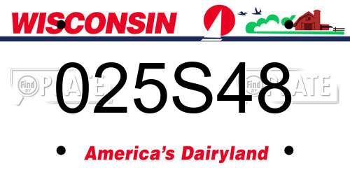 025S48 Wisconsin License Plate