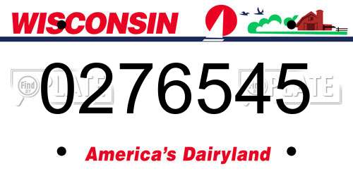 0276545 Wisconsin License Plate