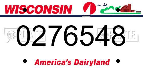 0276548 Wisconsin License Plate