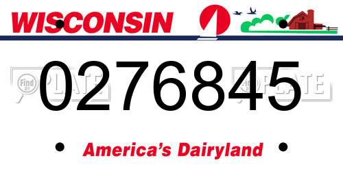 0276845 Wisconsin License Plate