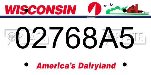 02768A5 Wisconsin License Plate
