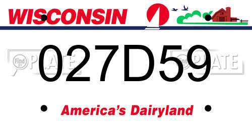 027D59 Wisconsin License Plate