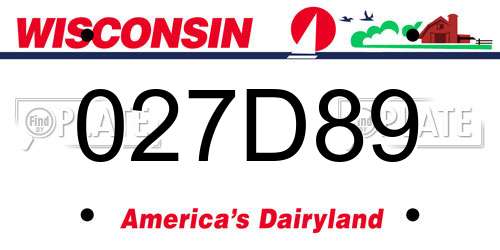 027D89 Wisconsin License Plate