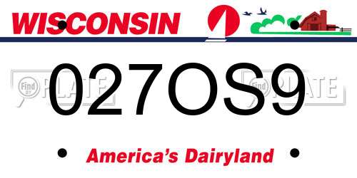 027OS9 Wisconsin License Plate