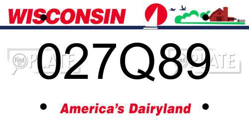 027Q89 Wisconsin License Plate
