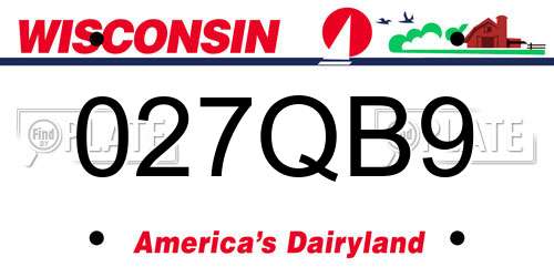 027QB9 Wisconsin License Plate