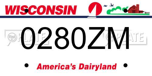 0280ZM Wisconsin License Plate