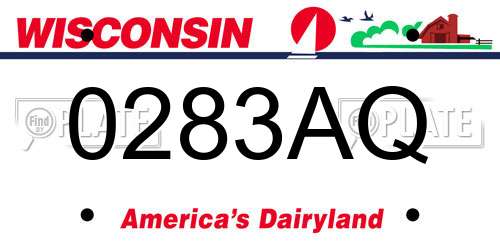0283AQ Wisconsin License Plate