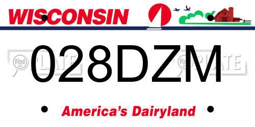 028DZM Wisconsin License Plate