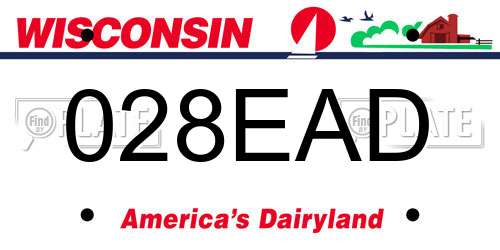 028EAD Wisconsin License Plate