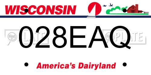 028EAQ Wisconsin License Plate