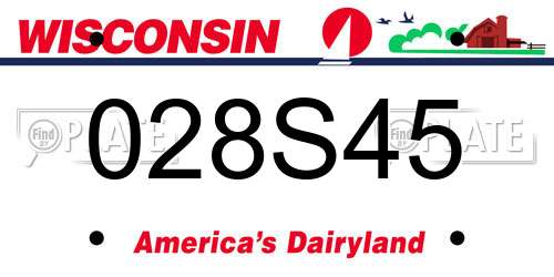 028S45 Wisconsin License Plate