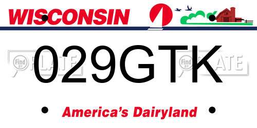 029GTK Wisconsin License Plate