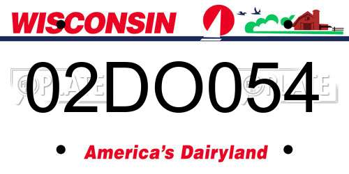 02DO054 Wisconsin License Plate