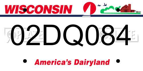 02DQ084 Wisconsin License Plate