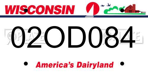 02OD084 Wisconsin License Plate