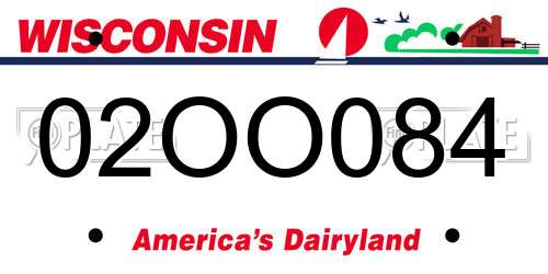 02OO084 Wisconsin License Plate