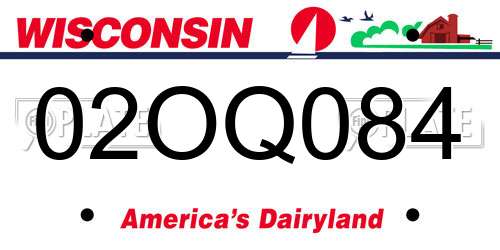 02OQ084 Wisconsin License Plate