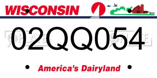 02QQ054 Wisconsin License Plate