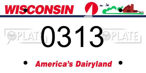 0313 Wisconsin License Plate