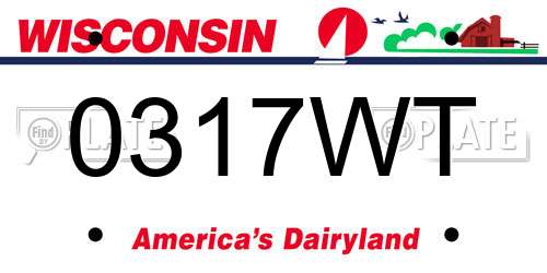 0317WT Wisconsin License Plate
