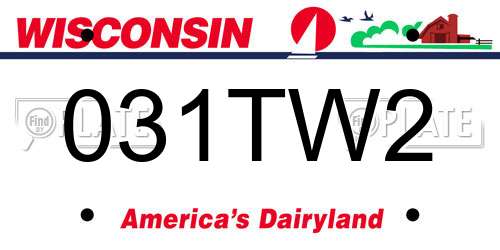 031TW2 Wisconsin License Plate