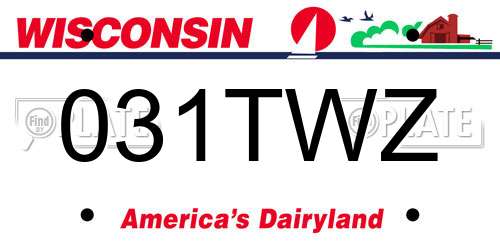 031TWZ Wisconsin License Plate