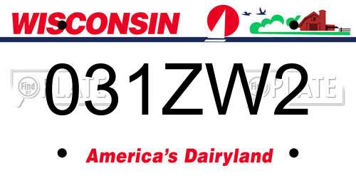 031ZW2 Wisconsin License Plate