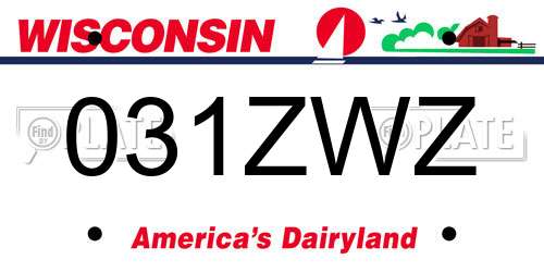 031ZWZ Wisconsin License Plate