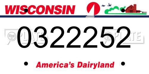 0322252 Wisconsin License Plate