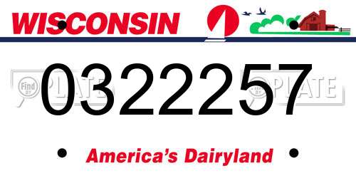 0322257 Wisconsin License Plate