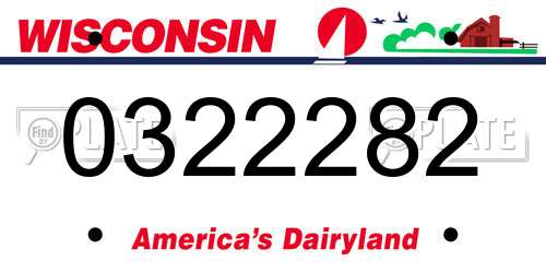 0322282 Wisconsin License Plate