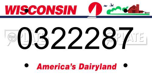 0322287 Wisconsin License Plate