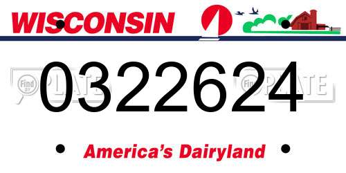 0322624 Wisconsin License Plate