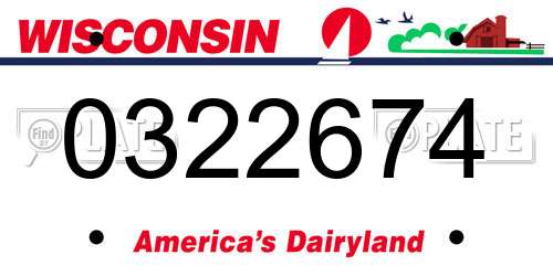 0322674 Wisconsin License Plate