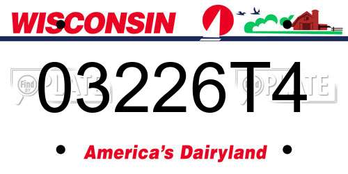 03226T4 Wisconsin License Plate