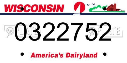 0322752 Wisconsin License Plate