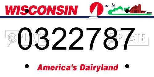 0322787 Wisconsin License Plate