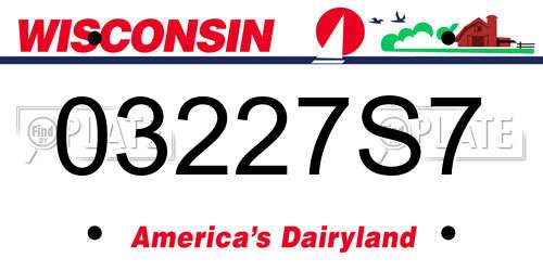 03227S7 Wisconsin License Plate