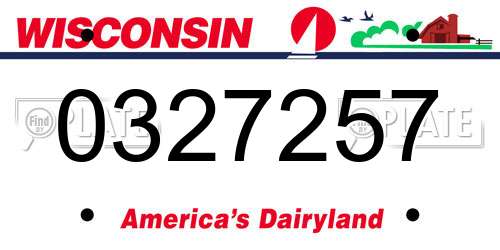 0327257 Wisconsin License Plate