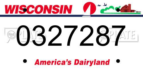 0327287 Wisconsin License Plate