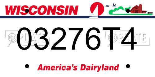 03276T4 Wisconsin License Plate
